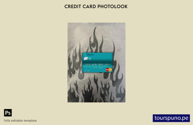 listo para imprimir Estonia Bigbank mastercard photolook plantilla frontal